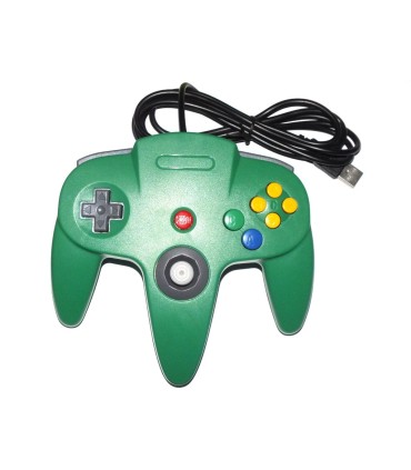 Mando tipo Nintendo 64 USB verde