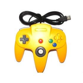 Mando tipo Nintendo 64 USB amarillo