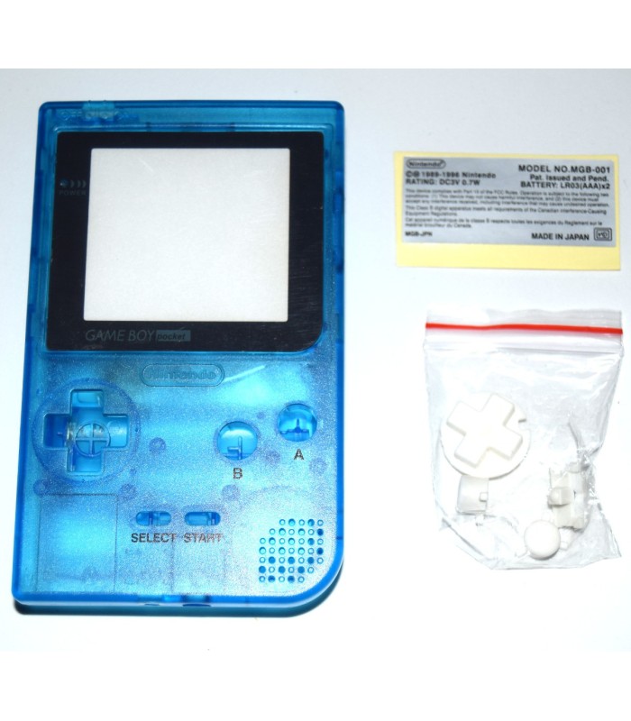 Carcasa GameBoy Pocket azul claro transparente Carcasa GameBoy Pocket azul claro transparente