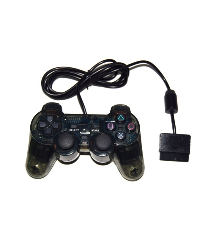 Mando Playstation/Playstation 2 compatible negro transparente