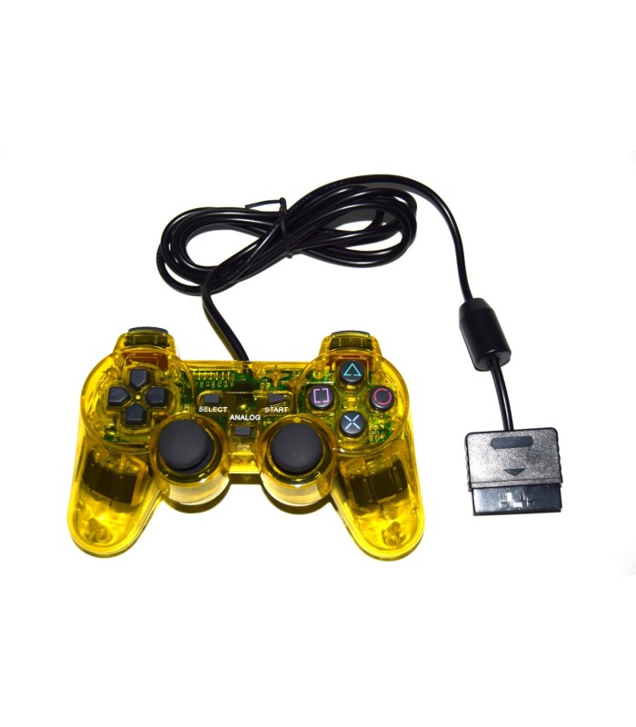 Mando Playstation/Playstation 2 compatible amarillo transparente