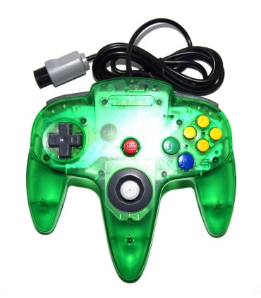 Mando compatible Nintendo 64 verde transparente (nuevo)
