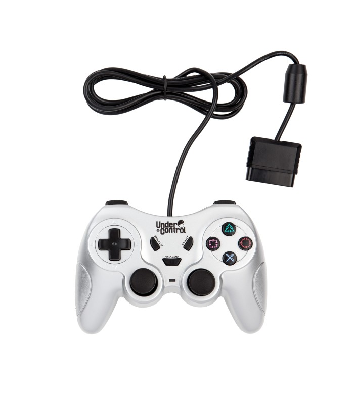 Mando Playstation/Playstation 2 compatible plata Under Control económico Mando Playstation/Playstation 2 compatible plata Under Control económico