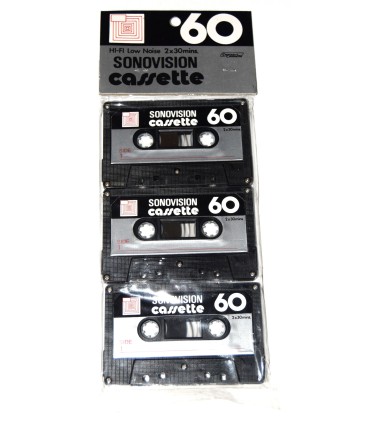Pack 3 cintas de Cassette vírgen Sonovision 60