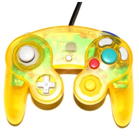 Mando compatible Gamecube/Wii amarillo transparente