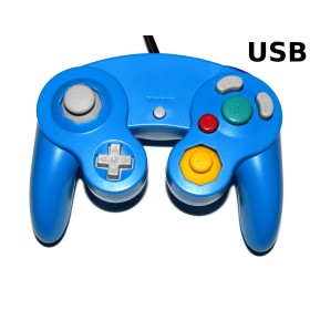 Mando tipo Gamecube USB azul