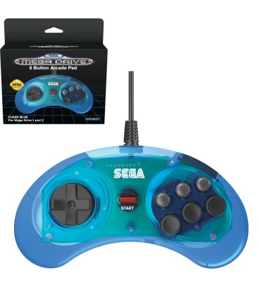 Mando Sega Megadrive azul transparente (licenciado)