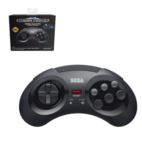 Mando inalámbrico Sega Megadrive + USB 8 botones negro