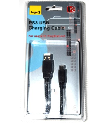Cable carga mando Logic3 PS3/PSP miniUSB 3m.