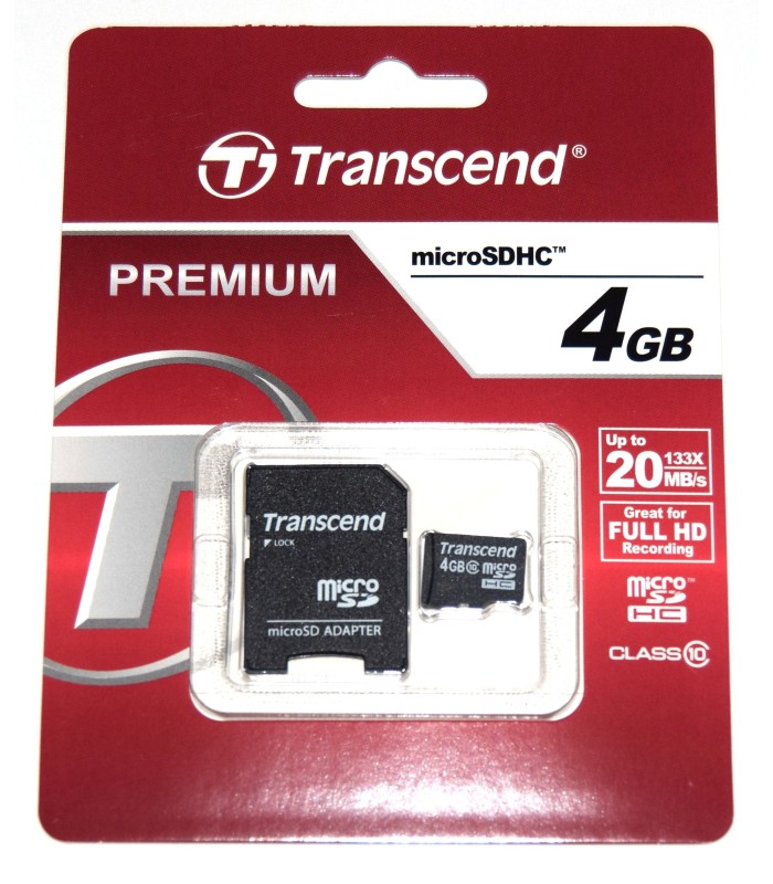 Tarjeta microSD + Adaptador a SD 4Gb.