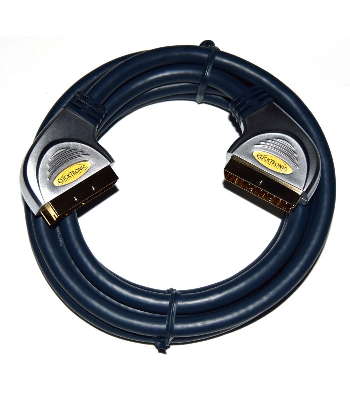 Cable 3m.  Premium SCART-SCART macho (Alta Calidad) Clicktronic