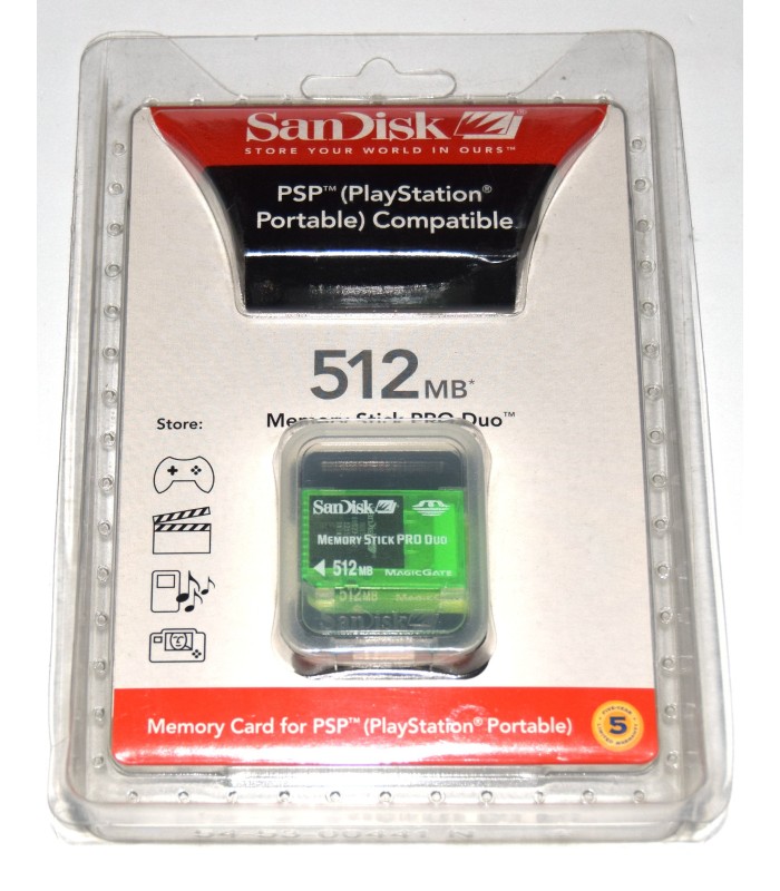 Tarjeta memoria Sony PSP Memory Stick Pro Duo 512Mb.