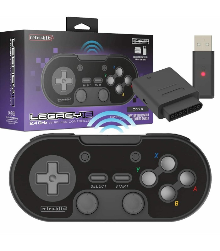 Mando inalámbrico Retrobit Legacy 16 SNES/PC/Switch Negro