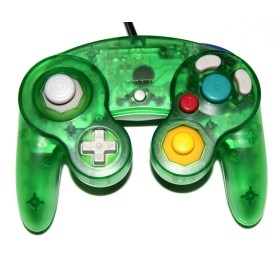 Mando compatible Gamecube/Wii verde oscuro transparente