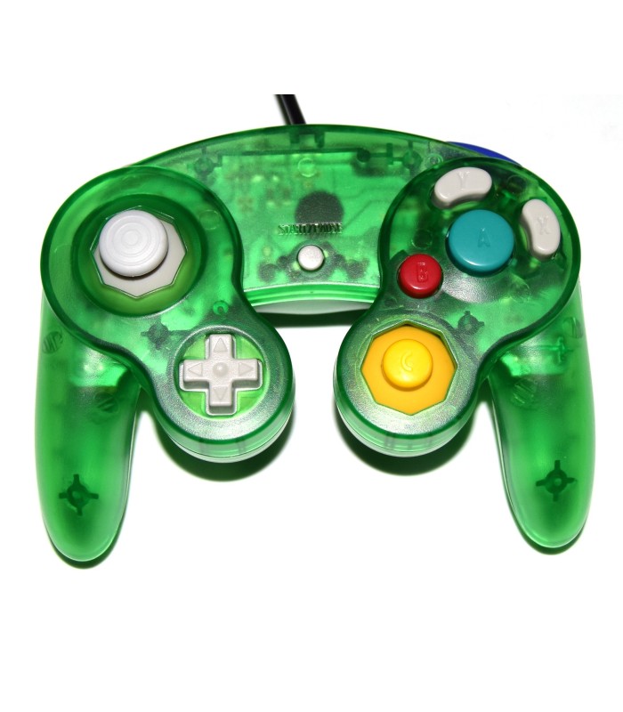 Mando compatible Gamecube/Wii verde oscuro transparente