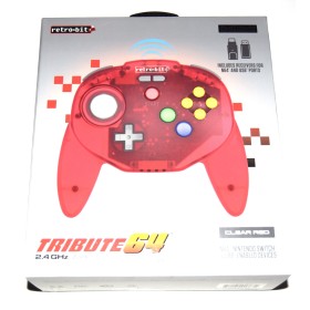 Mando Nintendo 64 Tribute64 inalámbrico rojo