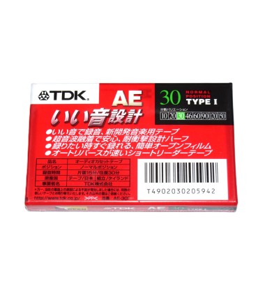 Cinta de Cassette vírgen TDK AE30 30min