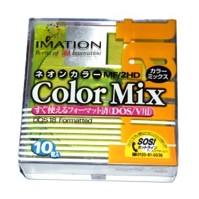 Caja disquetes 3 1/2 2HD Imation colores