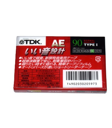 Cinta de Cassette vírgen TDK AE90 90min