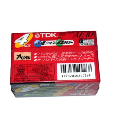 Pack 4 Cinta de Cassette vírgen TDK AE10 10min