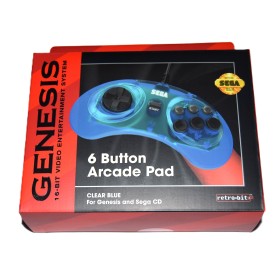Mando Sega Megadrive azul transparente (licenciado)