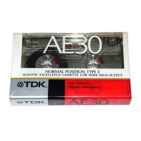 Cinta de Cassette vírgen TDK AE30 30min modelo 1989