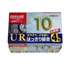 Pack 4 Cinta de Cassette vírgen Maxell UR10 10min
