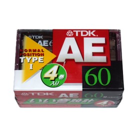 Pack 4 Cinta de Cassette vírgen TDK AE60 60min