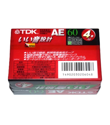 Pack 4 Cinta de Cassette vírgen TDK AE60 60min