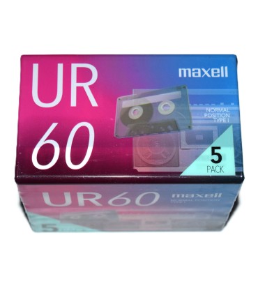 Pack 5 Cinta de Cassette vírgen Maxell UR60 60min