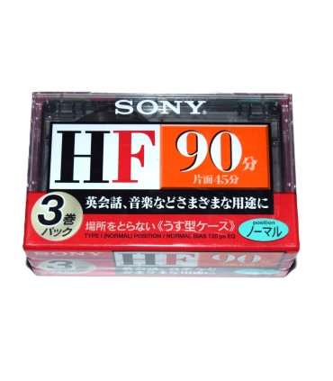 Pack 3 Cinta de Cassette vírgen Sony HF90 90min