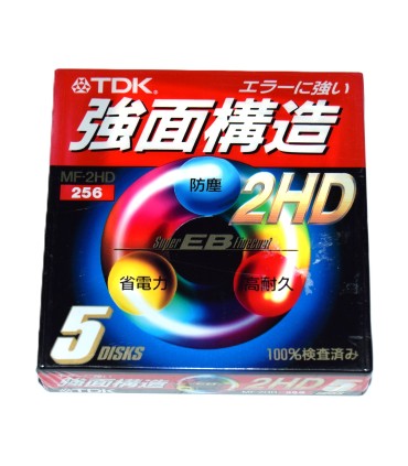 Pack 5 Disquete 3 1/2 HD TDK MF2HD 256