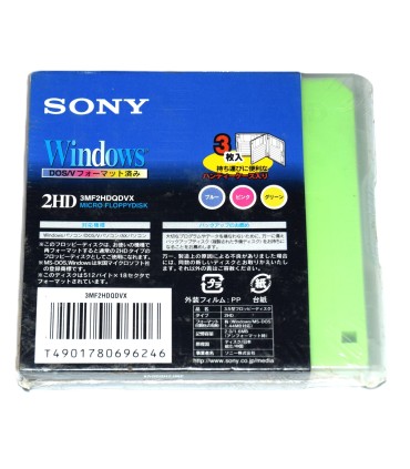 Pack 3 Disquete 3 1/2 HD Sony 3MFHDQDVX colores
