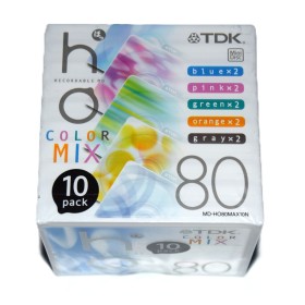 Pack 10 Minidisc 80 minutos TDK Color Mix
