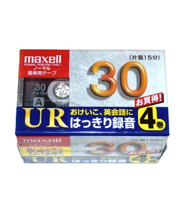 Pack 4 Cinta de Cassette vírgen Maxell UR30 30min
