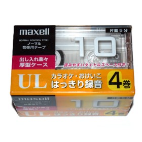 Pack 4 Cinta de Cassette vírgen Maxell UL10 10min