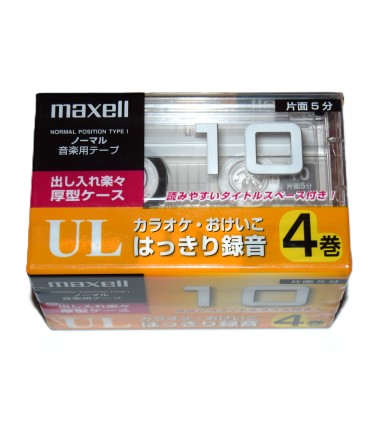 Pack 4 Cinta de Cassette vírgen Maxell UL10 10min