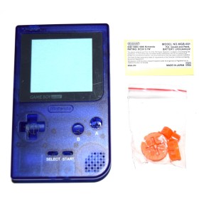 Carcasa GameBoy Pocket azul oscuro transparente