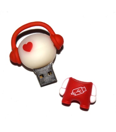 Pendrive USB 2.0 8Gb. Muñeco auriculares
