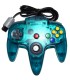 Mando compatible Nintendo 64 azul transparente (nuevo)