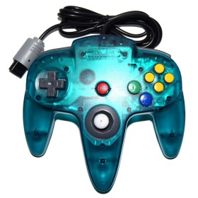 Mando compatible Nintendo 64 azul transparente(nuevo)
