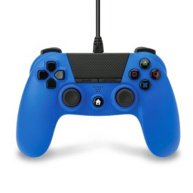 Mando compatible Playstation 4 con cable (azul)