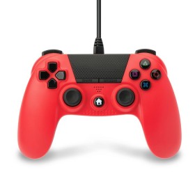 Mando compatible Playstation 4 con cable (rojo)
