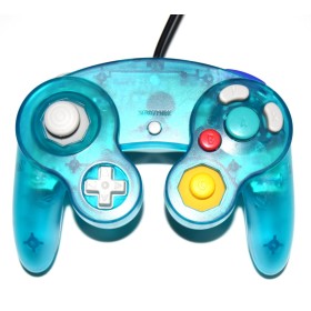 Mando compatible Gamecube/Wii azul transparente
