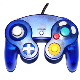 Mando compatible Gamecube/Wii azul oscuro transparente