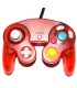 Mando compatible Gamecube/Wii rojo transparente