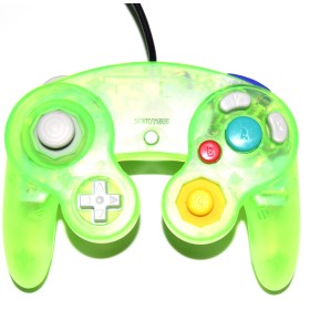 Mando compatible Gamecube/Wii verde transparente