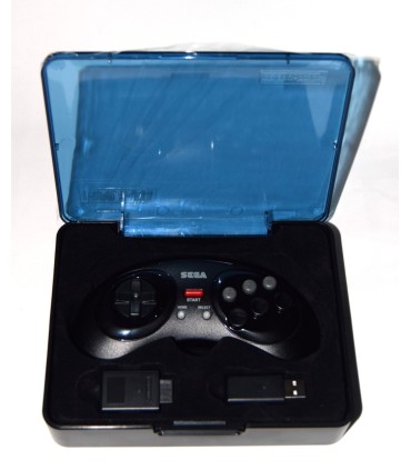Mando inalámbrico Sega Megadrive + USB 8 botones negro