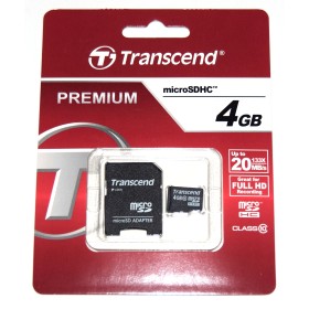 Tarjeta microSD + Adaptador a SD 4Gb.