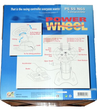 Volante Saturn/Nintendo 64/Playstation Power Wheel (nuevo)